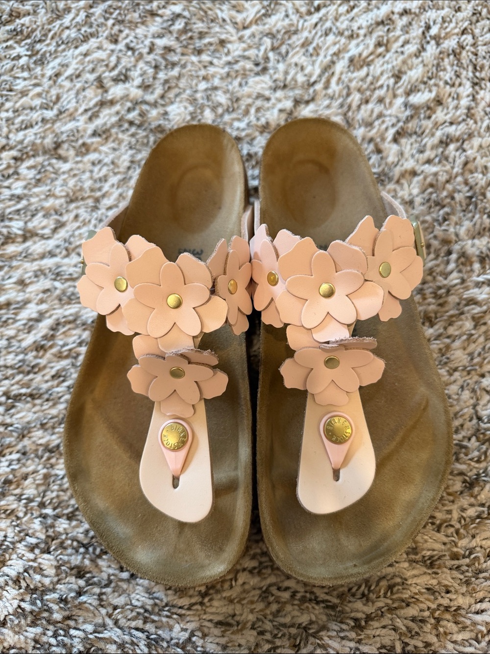 Birkenstock Women’s Pink Floral Toe-Post Sandals